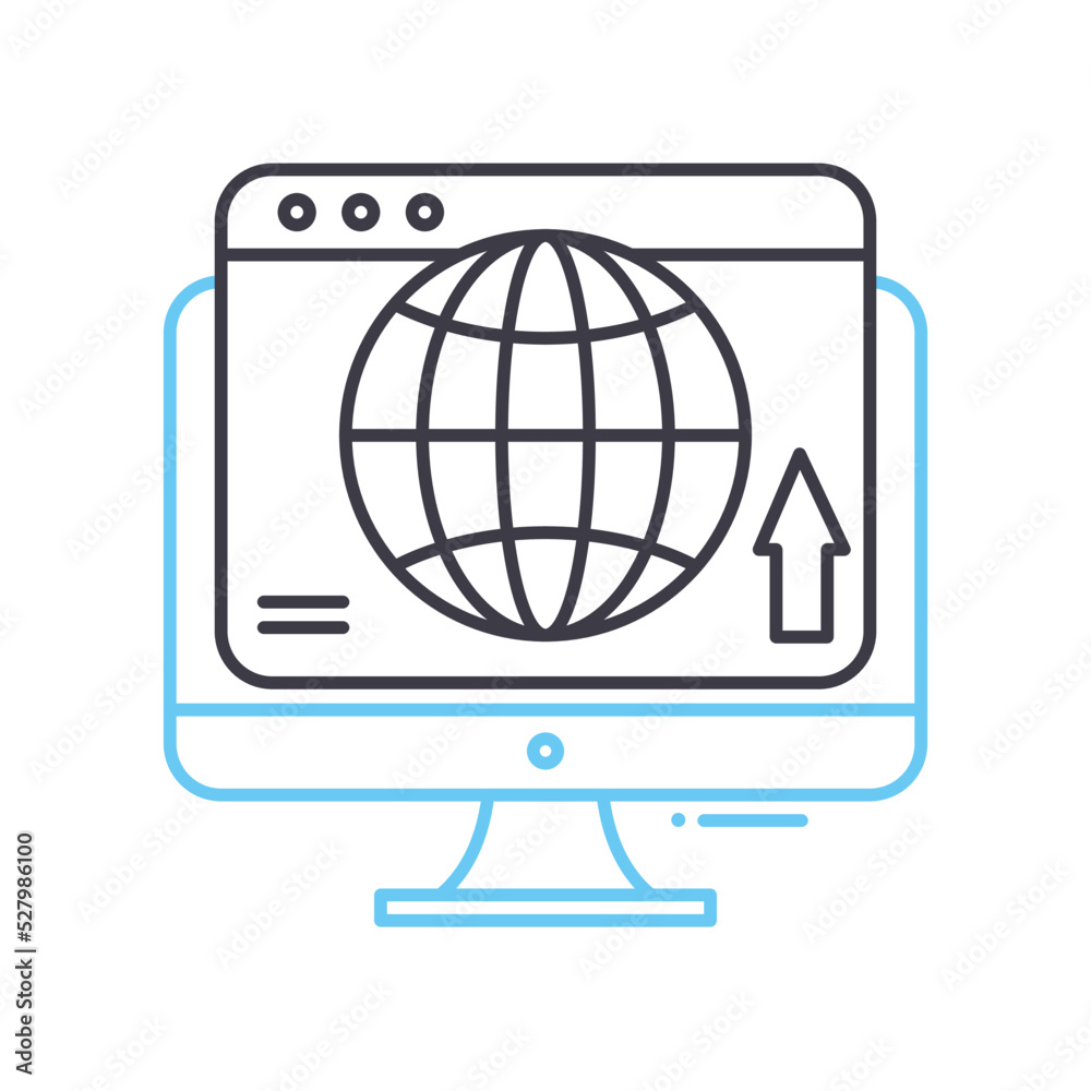 website line icon, outline symbol, vector illustration, concept sign