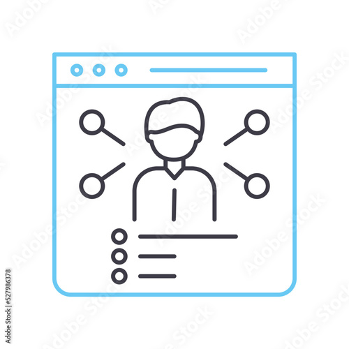 webinar line icon, outline symbol, vector illustration, concept sign