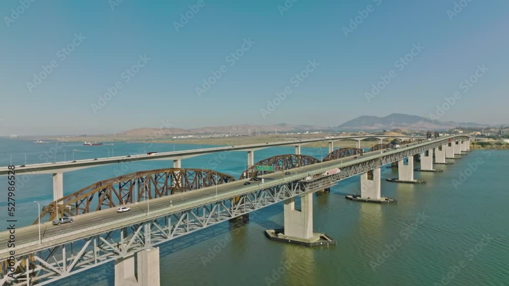 Martinez bridge connecting to Benicia over the bay