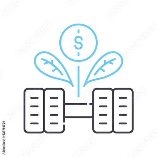 Photos wealth acumen line icon, outline symbol, vector illustration, concept sign