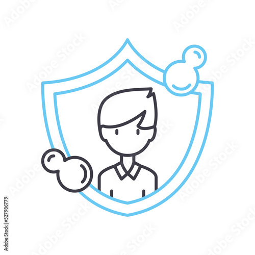 weak immune system line icon, outline symbol, vector illustration, concept sign