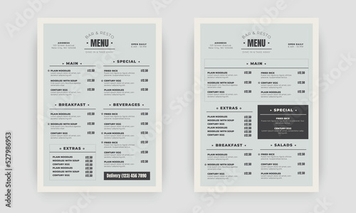 Restaurant menu template. social media marketing web banner template design. healthy food business online promotion flyer with abstract background, logo and icon. Sale cover. photo