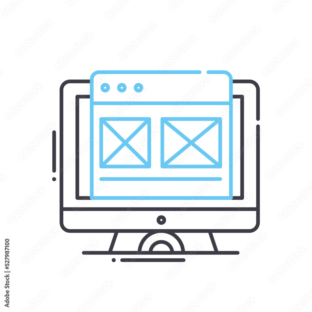 web designer line icon, outline symbol, vector illustration, concept sign web designer line icon, outline symbol, vector illustration, concept sign