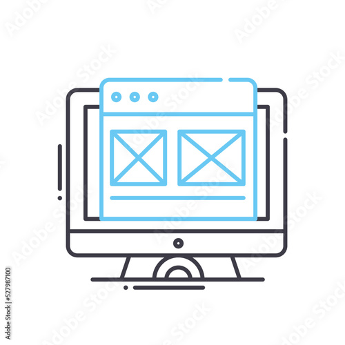 web designer line icon, outline symbol, vector illustration, concept sign