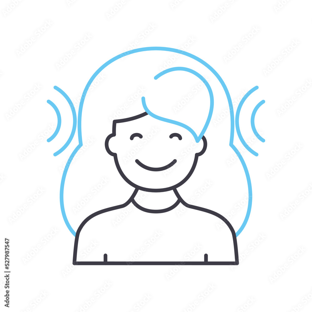 voice recognition line icon, outline symbol, vector illustration, concept sign voice recognition line icon, outline symbol, vector illustration, concept sign
