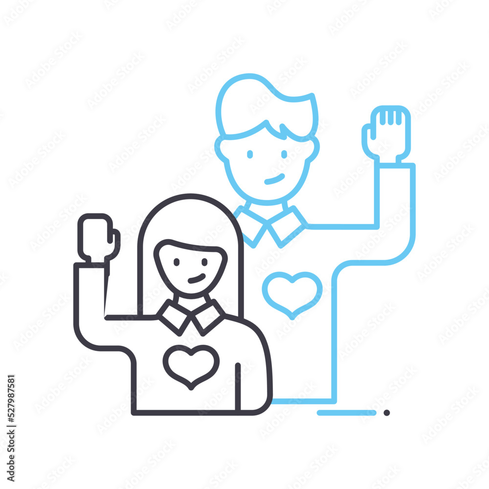 volunteer line icon, outline symbol, vector illustration, concept sign volunteer line icon, outline symbol, vector illustration, concept sign