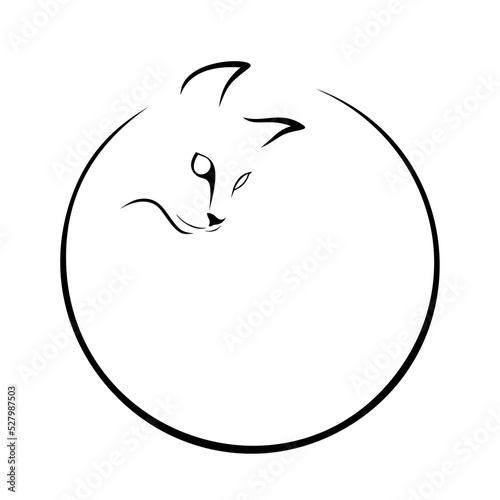 The round symbol of stylized cat.