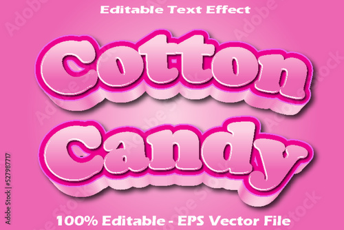 COTTON CANDY editable text effect 3d emboss style design