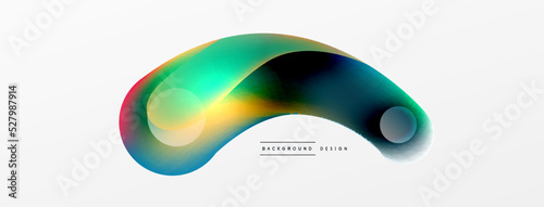 Fluid abstract background, round shapes and circle flowing design for wallpaper, banner, background or landing