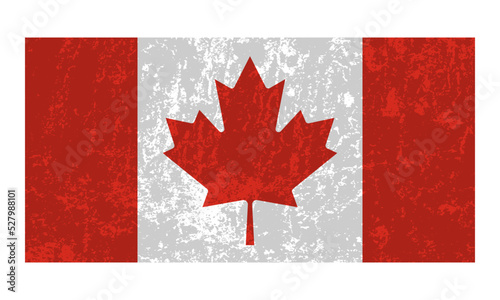 Canada grunge flag, official colors and proportion. Vector illustration.