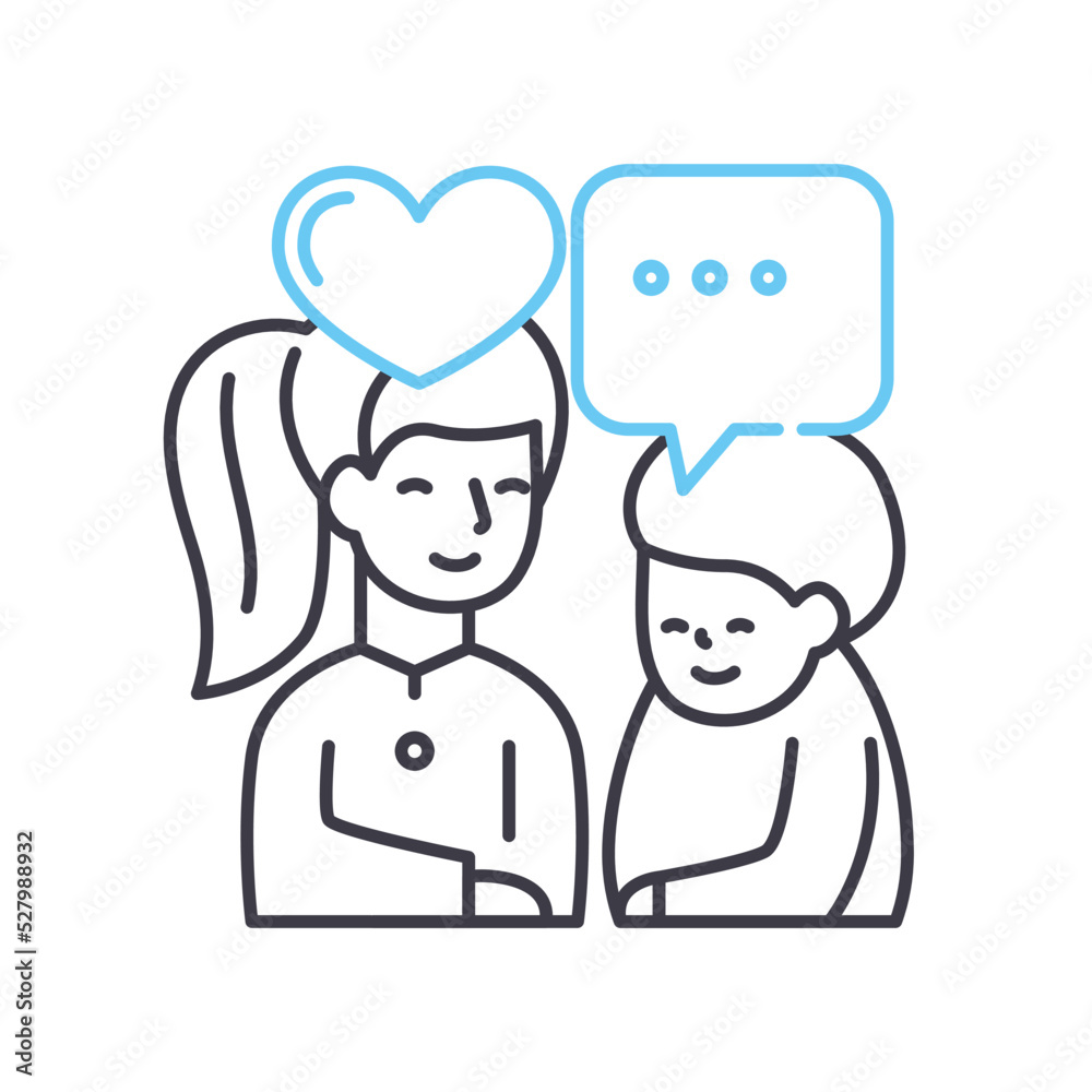 visiting family line icon, outline symbol, vector illustration, concept sign visiting family line icon, outline symbol, vector illustration, concept sign