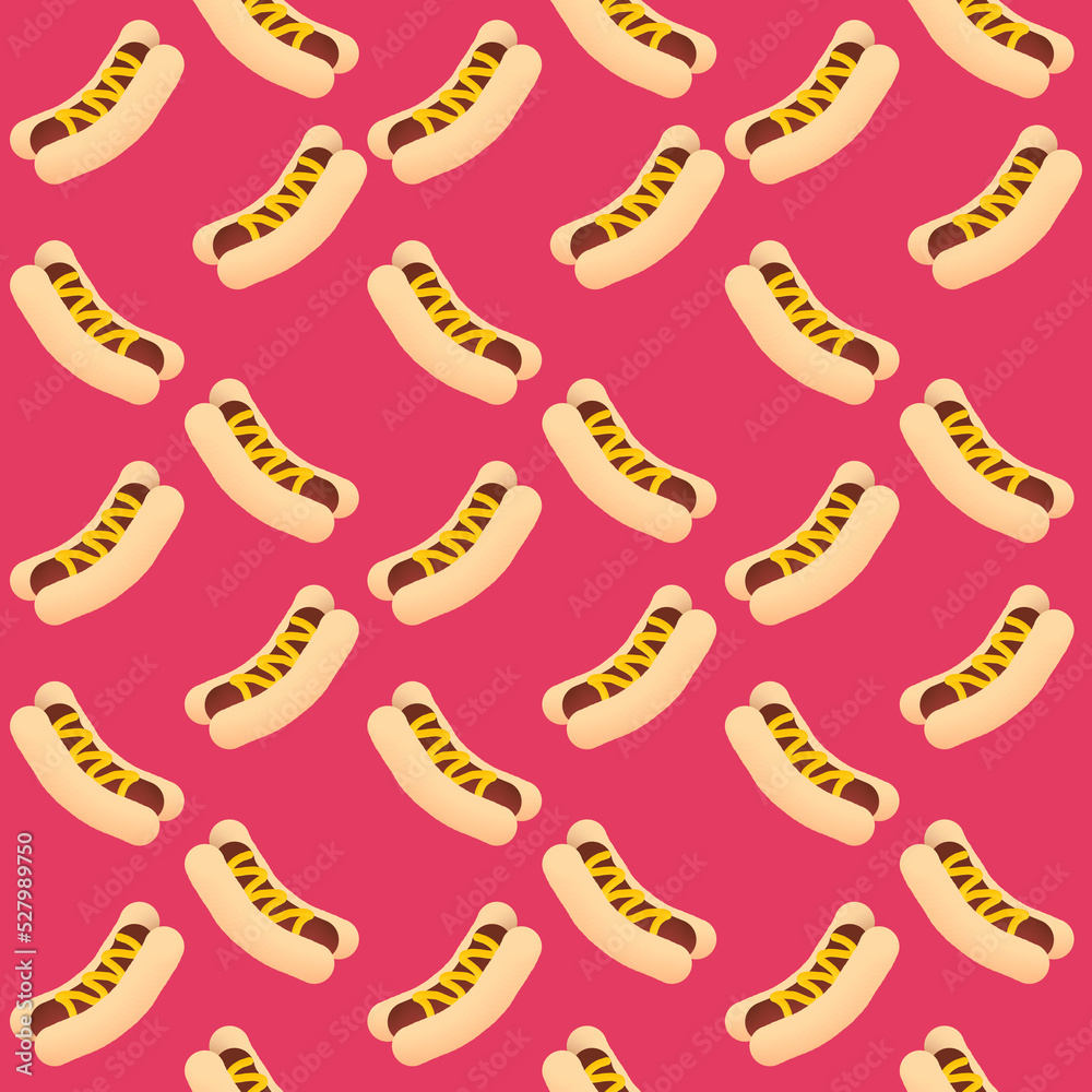 Fototapeta premium Hot Dog Pattern
