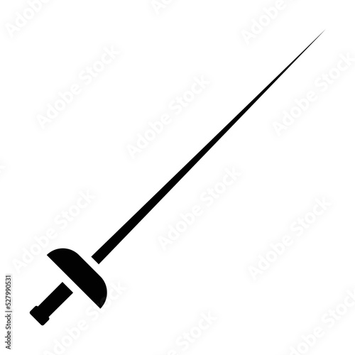 Fencing sword black icon. Suitable for website, content design, poster, banner, or video editing needs