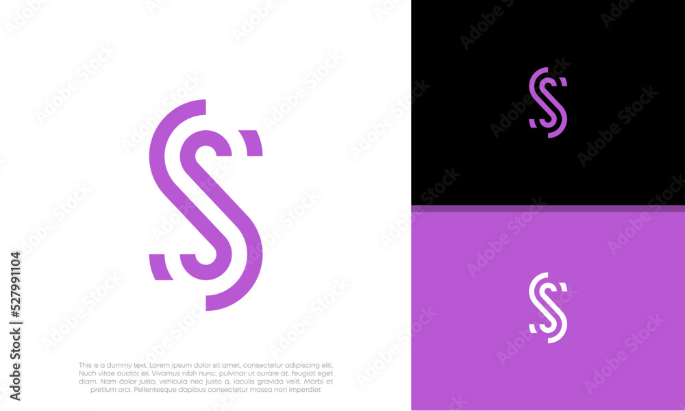 Obraz premium Initials S logo design. Initial Letter Logo. Innovative high tech logo template.