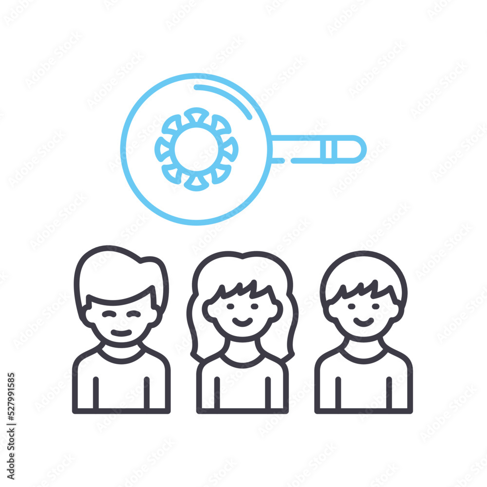 vigilance line icon, outline symbol, vector illustration, concept sign
