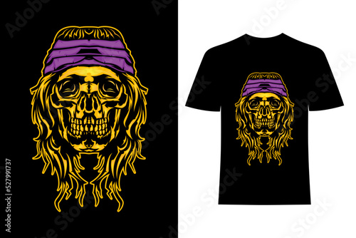 Skull T-sirt Design vector illustration art.