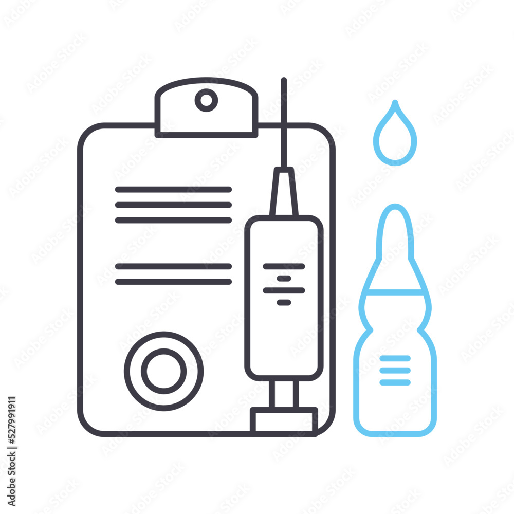 vaccine line icon, outline symbol, vector illustration, concept sign vaccine line icon, outline symbol, vector illustration, concept sign
