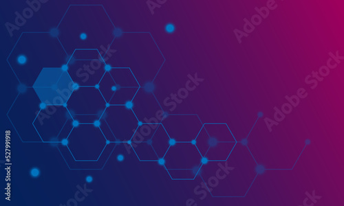 Abstract background with geometric shape and hexagons pattern