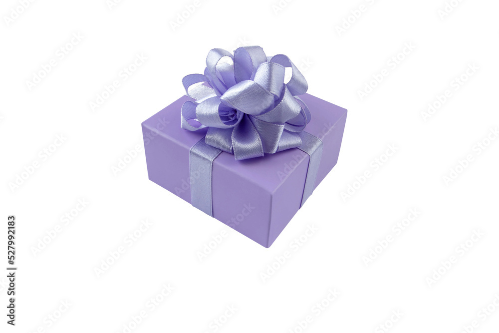 Holiday gift box with satin ribbon bow isolated transparent png. Surprise present. Holiday gift box with satin ribbon bow isolated transparent png. Surprise present.