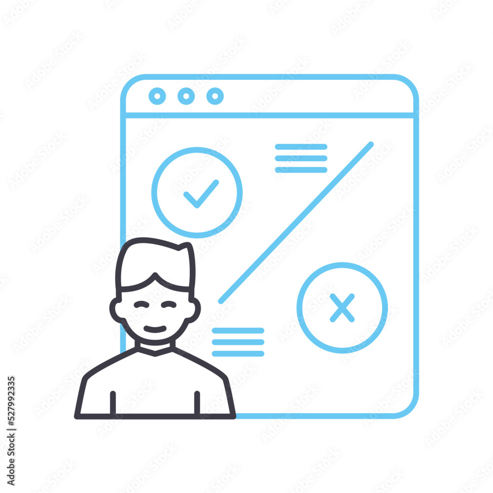 user testing line icon, outline symbol, vector illustration, concept sign user testing line icon, outline symbol, vector illustration, concept sign