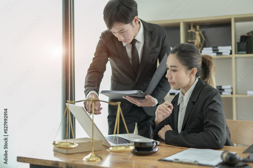 Lawyers having Concepts of Legal services at office Lawyers having Concepts of Legal services at office