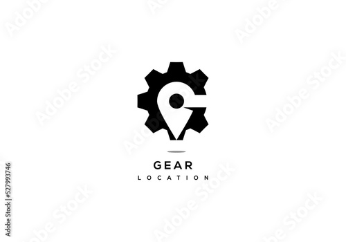 LOGO COMBINATION LETTER G GEAR AND LOCATION