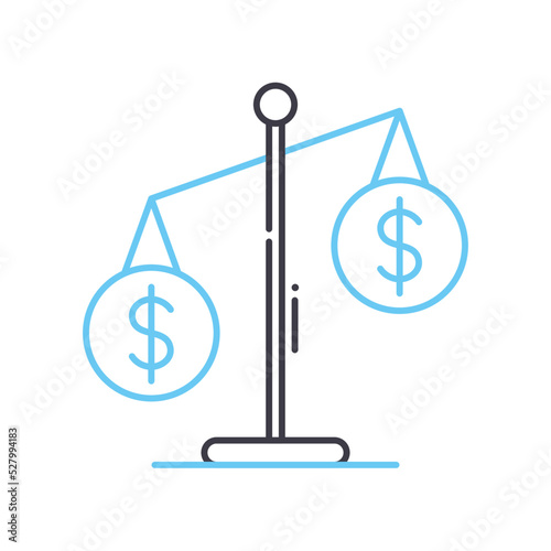 unjust line icon, outline symbol, vector illustration, concept sign