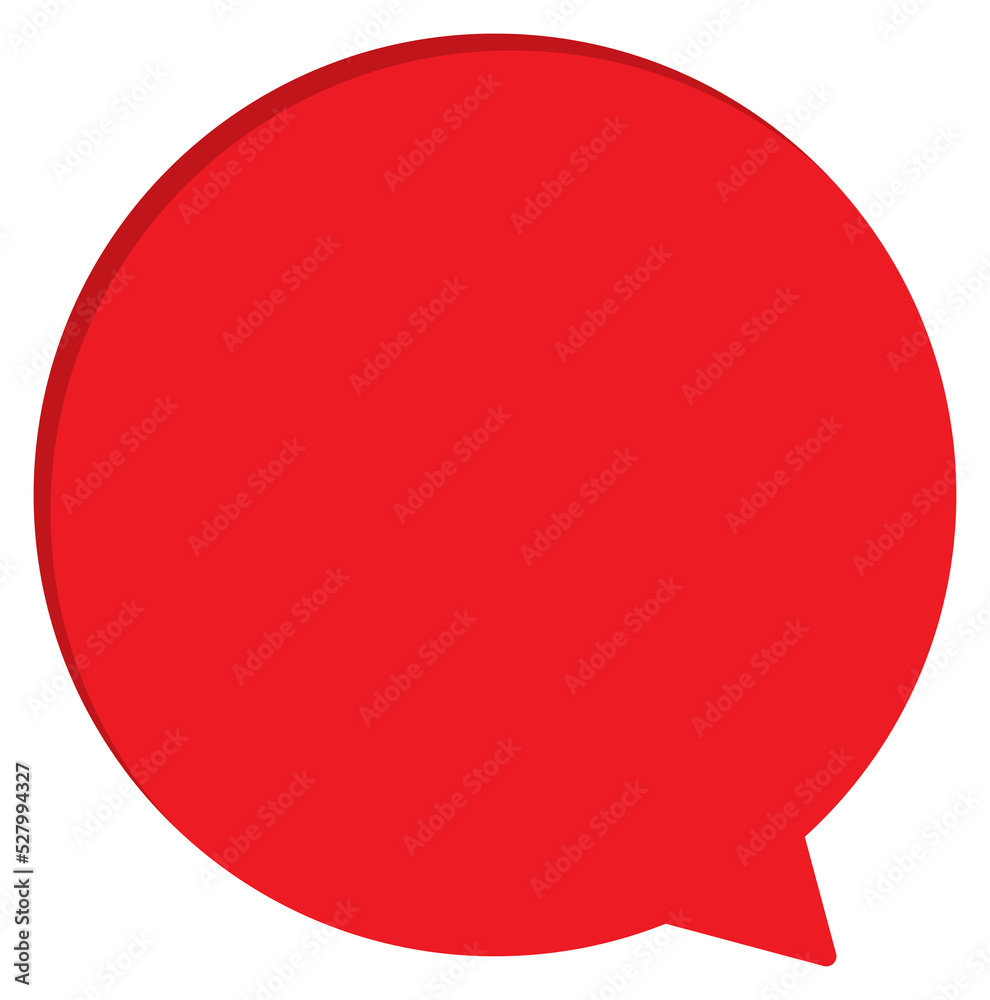 Blank red circle shape speech bubble with white border. Blank red circle shape speech bubble with white border.