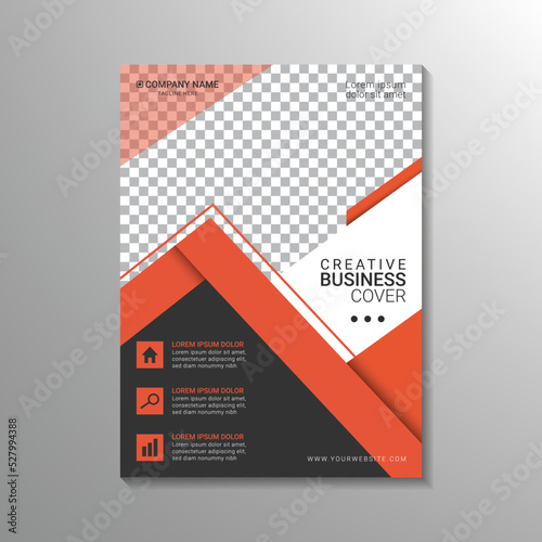 creative red geometric business cover design template
