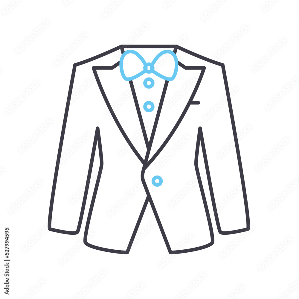 tuxedo line icon, outline symbol, vector illustration, concept sign tuxedo line icon, outline symbol, vector illustration, concept sign