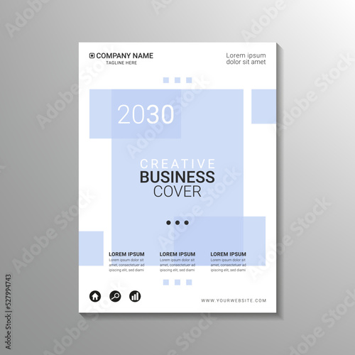 stylish blue geometric business cover design template