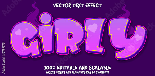Girly editable vector text effect