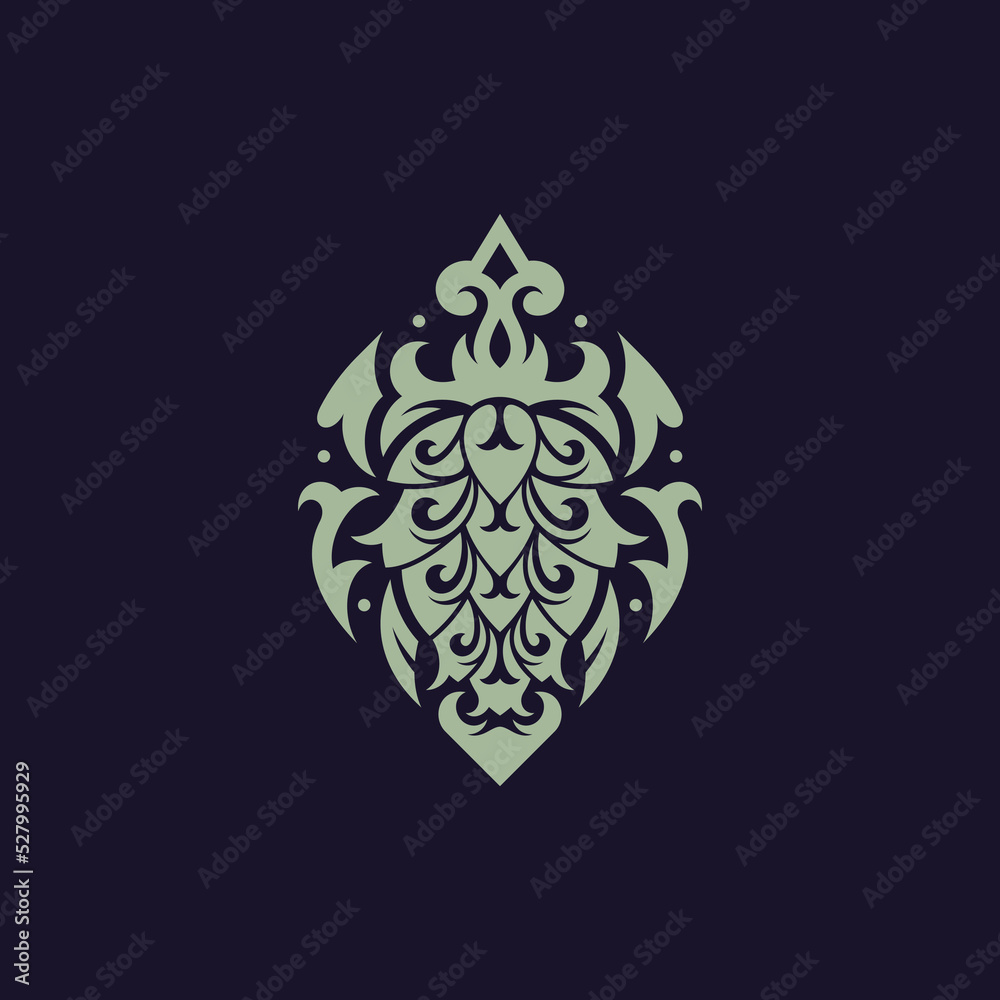 Hops Nature Ornament Luxury Abstract Logo, Hop emblem icon label logo. Vector illustration. beer logo, brewery Hops Nature Ornament Luxury Abstract Logo, Hop emblem icon label logo. Vector illustration. beer logo, brewery