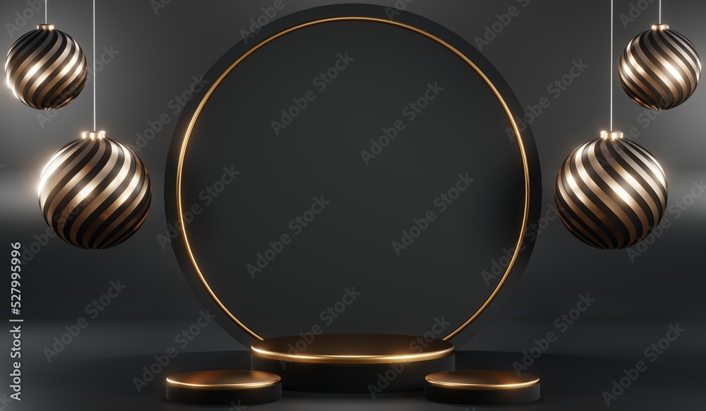 3D rendering of blank product background for cream cosmetics Modern black podium background 3D rendering of blank product background for cream cosmetics Modern black podium background