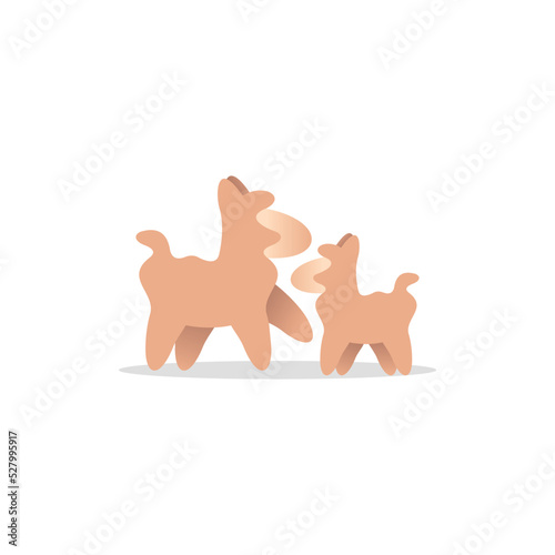 I lama Family Animal Illustration Creative Design , Friendly Alpaca logo. Cute Llama icon. Adorable farm animal symbol, cute llama or alpaca animal logo design icon vector illustration