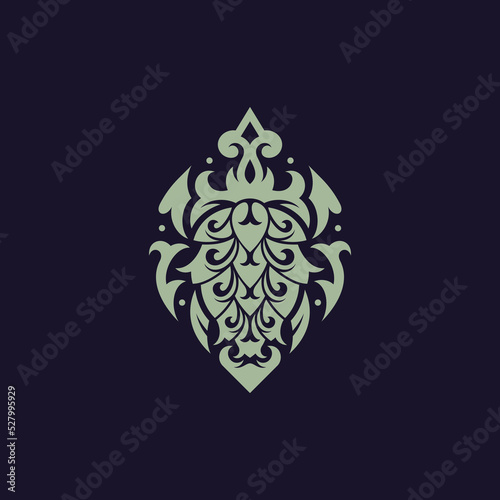 Hops Nature Ornament Luxury Abstract Logo, Hop emblem icon label logo. Vector illustration. beer logo, brewery