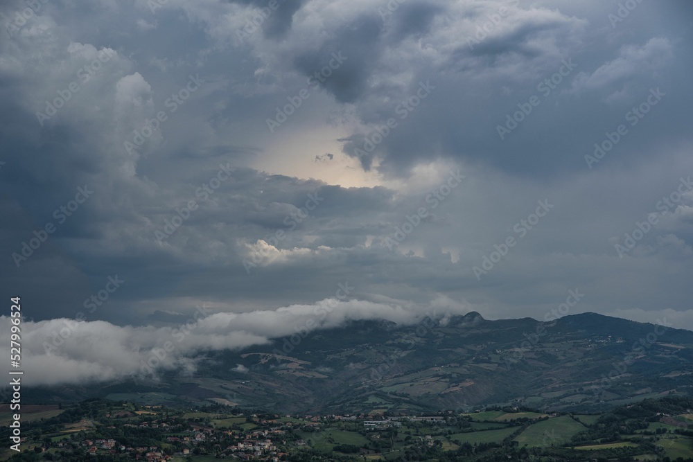 clouds over the mountains