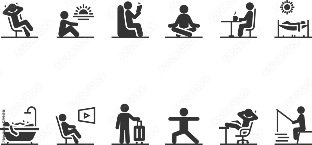 Vector set of people relaxation. Vector set of people relaxation.