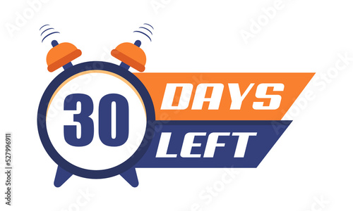 30 days to go offer sale countdown. sale price offer banner for advertisement. vector illustration.