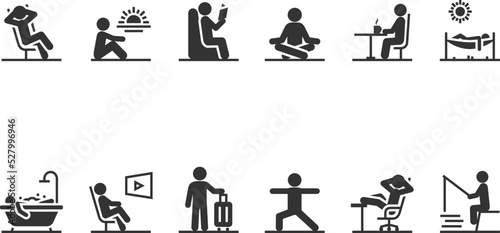 Vector set of people relaxation.