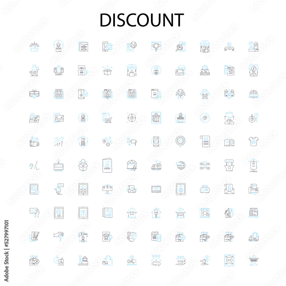 discount icons, signs, outline symbols, concept linear illustration line collection discount icons, signs, outline symbols, concept linear illustration line collection
