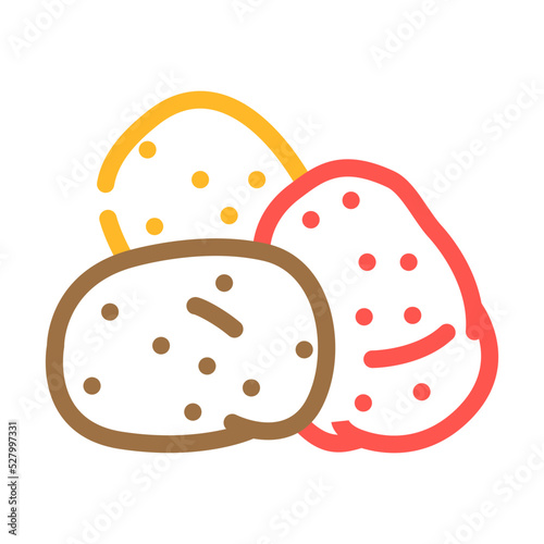 red yellow potatoes color icon vector. red yellow potatoes sign. isolated symbol illustration