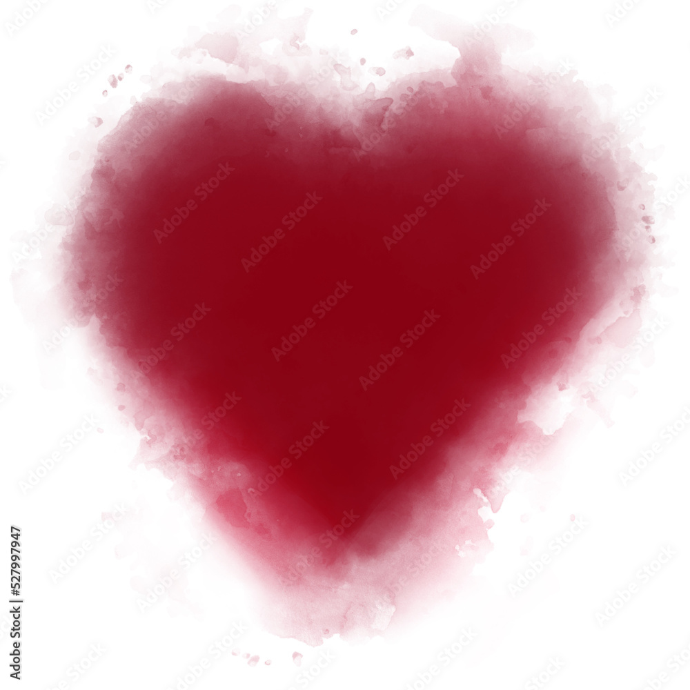 red watercolor heart