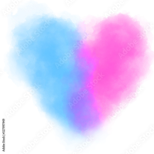 pink blue watercolor heart