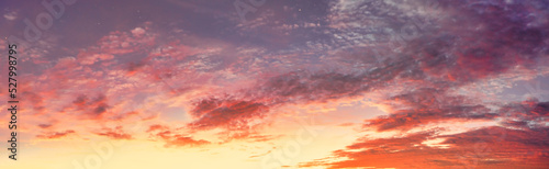 Fototapeta Naklejka Na Ścianę i Meble -  Orange sky after sunset or before dawn.