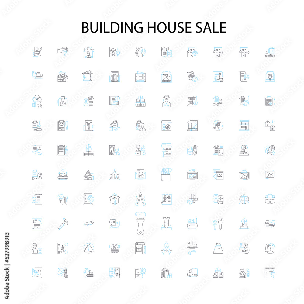building house sale icons, signs, outline symbols, concept linear illustration line collection building house sale icons, signs, outline symbols, concept linear illustration line collection