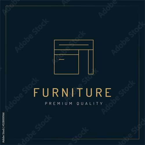 Furniture and interior Design Outline Logo Concept