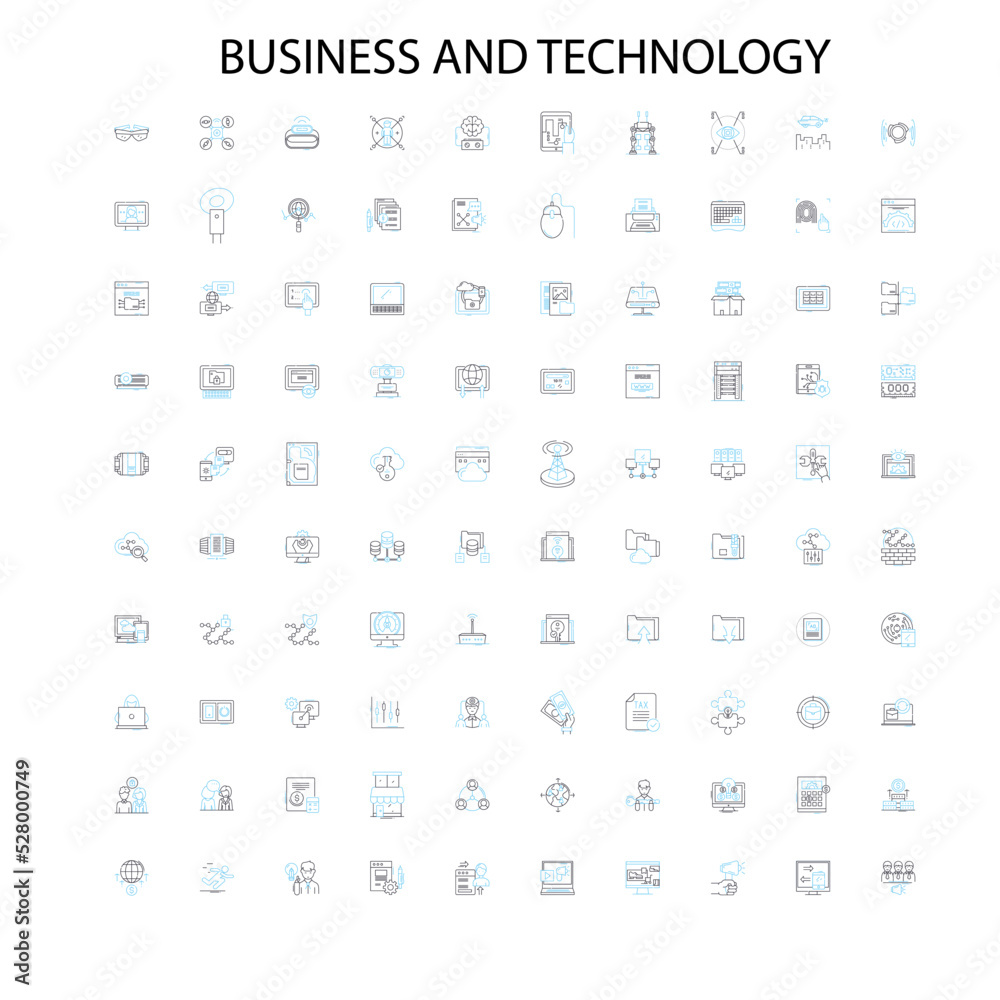 business and technology icons, signs, outline symbols, concept linear illustration line collection business and technology icons, signs, outline symbols, concept linear illustration line collection