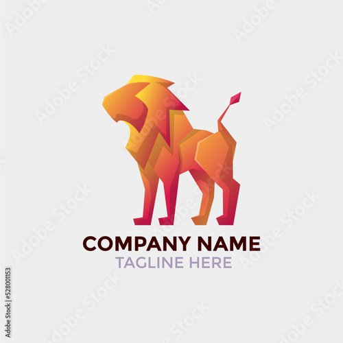 colorful lion logo vector art photo