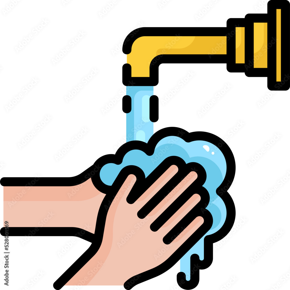 hand wash line color icon